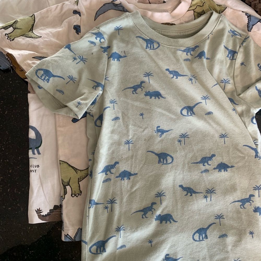 Dinosaur Print Short Sleeve Tees - 3 SHIRTS!